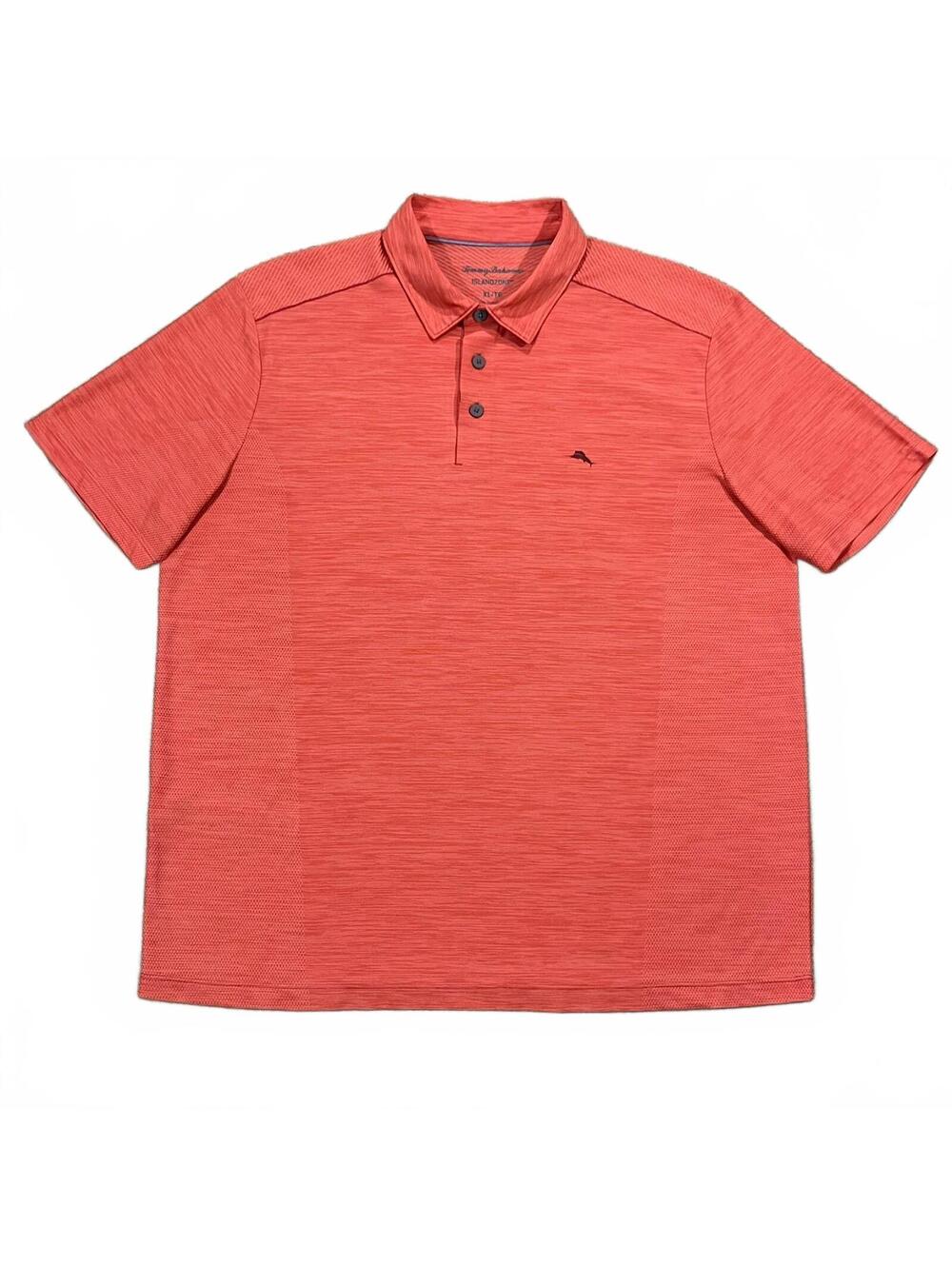 Tommy Bahama Mens Palm Coast Polo Shirt Island Zone Coral Orange Size XL